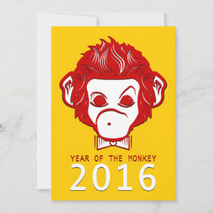 Invitation 2016 année du singe (bowtie)