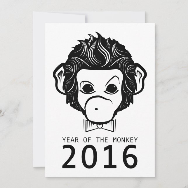 Invitation 2016 année du singe (bowtie) (Devant)