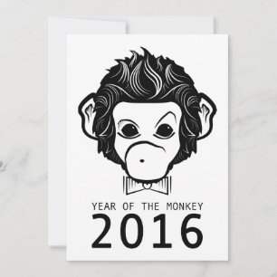 Invitation 2016 année du singe (bowtie)