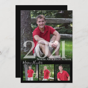 Invitation 2021 Senior Memories Quad Photo Graduation