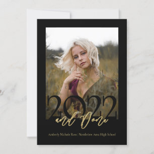 Invitation 2022 Et Terminé Graduation avec Photo Black