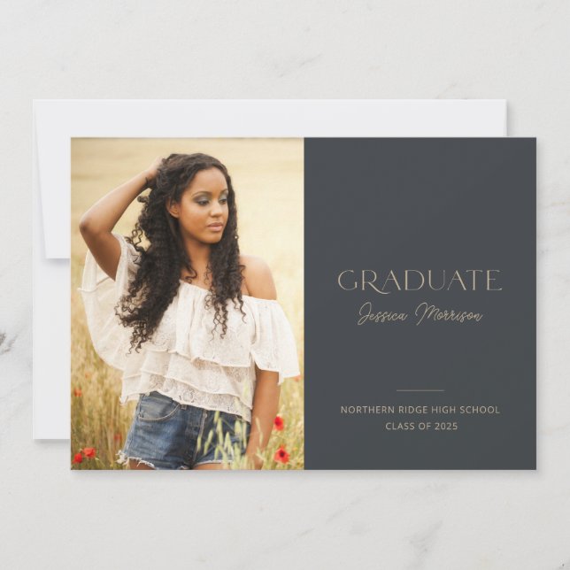 Invitation 2023 Modern Classic One Photo Graduation Party (Devant)