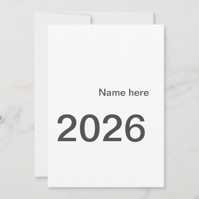 Invitation 2026 2027 2028 name title here year bold letter  (Devant)