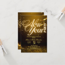 2026 New Years Eve Party Gold Glitter Black 