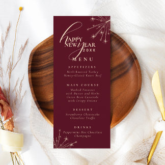 Invitation 2026 New Years Modern Festive Maroon Typography