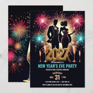 Invitation 2027 Glamorous New Year's Eve Party Fireworks