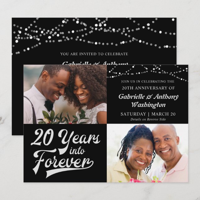 Invitation 20e Anniversaire 20 ANS DANS L'ÉTERNITÉ (Devant / Derrière)