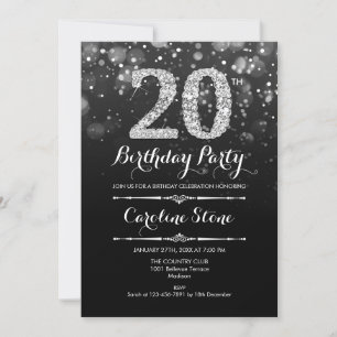 Invitation 20e anniversaire - Argent noir