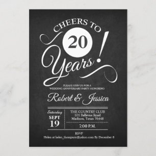 Invitation 20e anniversaire de Mariage en Russie - blanc de t