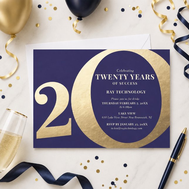 Invitation 20e Anniversaire d'Entreprise (Créateur téléchargé)