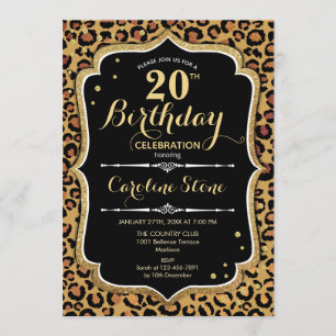Invitation 20e anniversaire - Empreinte de léopard