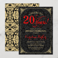 20e anniversaire - Rouge Gold Black Damask