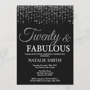 Invitation 20e anniversaire Vingt et fabuleuse Parties scinti