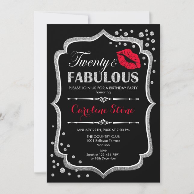 Invitation 20e anniversaire - Vingt fabuleux Black Red Silver (Devant)