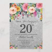 20ème anniversaire de surprise florale argentée de