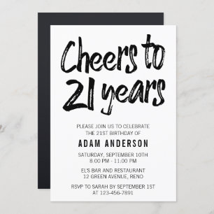 Invitation 21 ans de noir et blanc 21e anniversaire