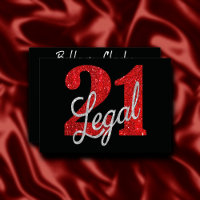 21 et juridique | Parties scintillant Red Faux 21e
