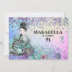 Invitation *~* 21 Luxe Rainbow Mermaid Anniversaire