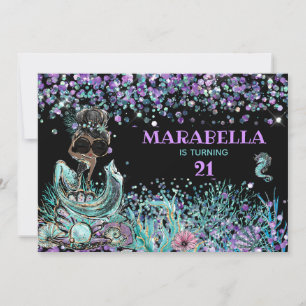 Invitation *~* 21 Mermaid LUXE GLAM sous la mer Anniversaire