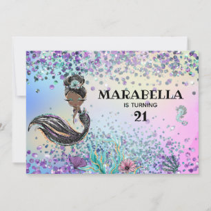Invitation *~* 21 Rainbow Mermaid LUXE Fête d'anniversaire