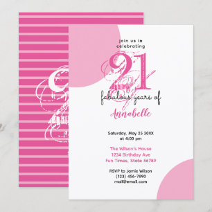 Invitation 21e anniversaire 21 années fabuleuses typographie 