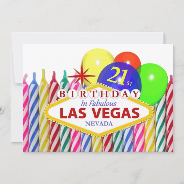 Invitation 21e anniversaire à Las Vegas Card (Devant)