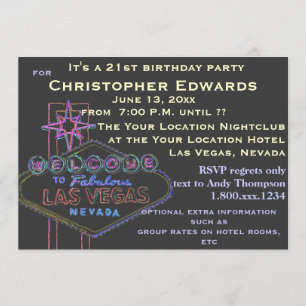 Invitation 21e anniversaire à Las Vegas pour hommes
