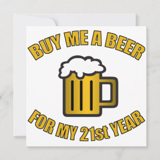 Invitation 21e anniversaire bière drôle