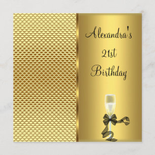 Invitation 21e anniversaire Champagne Glam Parties scintillan