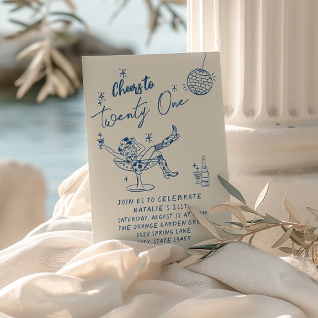 Invitation 21e anniversaire de fête de la côte de la vilebreq (Créateur téléchargé)