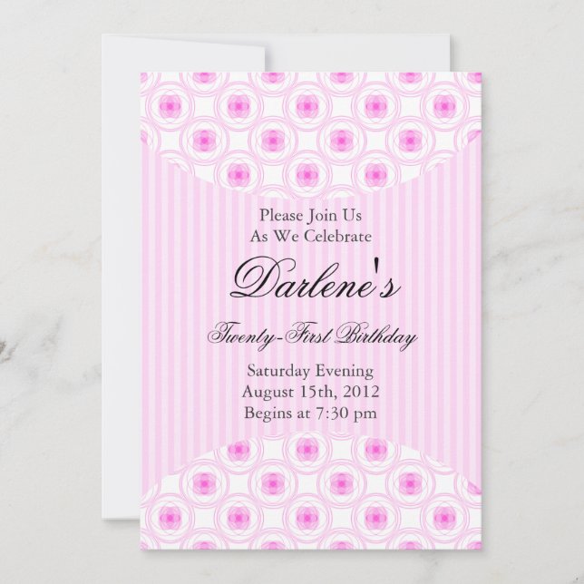 Invitation 21e anniversaire de la fête du rose doux (Devant)