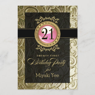 Invitation 21e anniversaire de l'élégante glamour