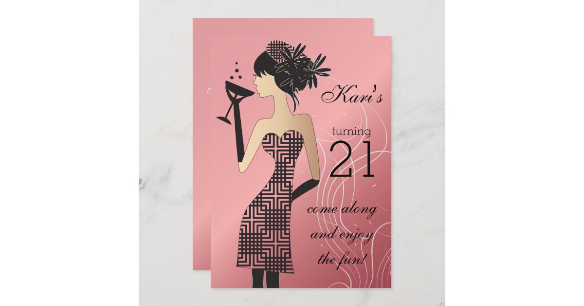 Invitation 21e Anniversaire Du Bash Rose Zazzle Fr Invitation 21e Anniversaire Du Bash Rose Zazzle Fr