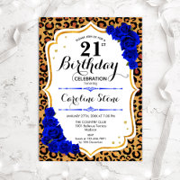 21e anniversaire - Empreinte de léopard Royal Blue