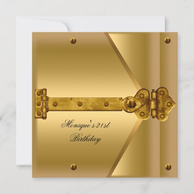 Invitation 21e Anniversaire Gold Metal Locks (Devant)