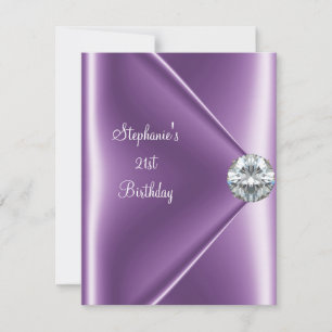 Invitation 21e Anniversaire Joyau de diamant mauve mauve 2