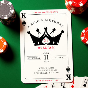 Invitation 21e Anniversaire King of Spades Casino Poker Card