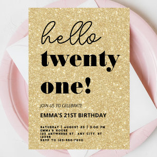 Invitation 21e anniversaire moderne