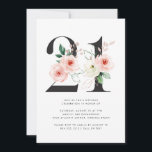 Invitation 21e anniversaire Moderne Floral Rose Gold Green<br><div class="desc">21e anniversaire Moderne Floral Rose Gold Greenery Invitation avec des fleurs rose aquarelle et des accents or rose avec verdure.</div>