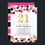 Invitation 21e anniversaire Noir Hot Pink Gold Parties scinti<br><div class="desc">Parties scintillant pétillante Confetti 21e anniversaire. Gold, Hot Pink et Black confetti ont fait le tour de cette invitation branchée à vingt et unième anniversaire. Le numéro "21" en fausse parties scintillant numérique or. Si vous désirez un changement de couleur, envoyez un courriel à paula@labellarue.com avant de passer une commande...</div>
