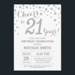 Invitation 21e anniversaire Parties scintillant d'argent Invi<br><div class="desc">21e anniversaire Invitation avec Parties scintillant d'argent Arrière - plan diamant. Confetti en argent. Anniversaire adulte. Hommes ou Femmes Anniversaire. Pour plus de personnalisation,  cliquez sur le bouton "Customiser" et utilisez notre outil de conception pour modifier ce modèle.</div>