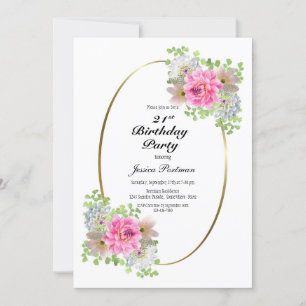 Invitation 21e anniversaire Pink Gold Party