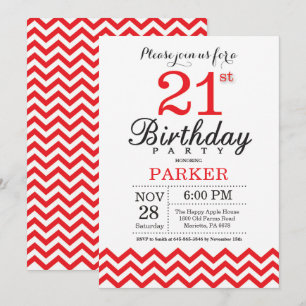 Invitation 21e anniversaire Red Chevron
