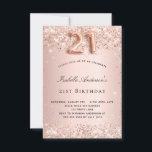 Invitation 21e anniversaire rose parties scintillant blush or<br><div class="desc">Pour une soirée élégante de 21ème anniversaire. Un arrière - plan rose à gradient or. Décoré avec de la poussière de parties scintillant en faux or rose. Personnalisez et ajoutez un nom et des détails du parti. Le nom est écrit avec un script de style écrit à la main. Le...</div>