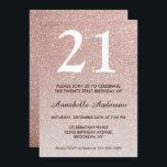 Invitation 21e anniversaire Rose Rose Parties scintillant or<br><div class="desc">Célébrez votre fête d'anniversaire avec cette Glam Stylish Rose Gold Parties scintillant Sparkle Birthday Card Invitation.</div>