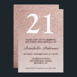 Invitation 21e anniversaire Rose Rose Parties scintillant or<br><div class="desc">Célébrez votre fête d'anniversaire avec cette Glam Stylish Rose Gold Parties scintillant Sparkle Birthday Card Invitation.</div>