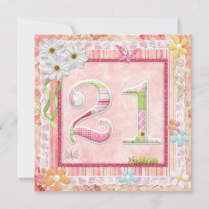 Invitation 21e anniversaire style scrapbooking