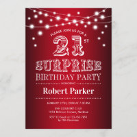 21e Anniversaire Surprise - Noir Rouge Blanc