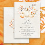 Invitation 21e anniversaire Surprise Party Citrouille blanc a<br><div class="desc">D'élégants citrouilles blancs sont nichés dans des feuilles et fleur sauvage rouges,  oranges et verts sauge.</div>
