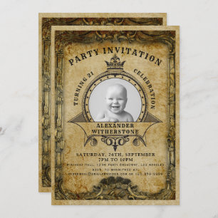 Invitation 21e anniversaire Vintage Retro Ajouter votre photo